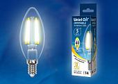 Лампа светодиодная филаментная (UL-00002860) E14 5W 3000K LED-C35-5W/WW/E14/CL/DIM GLA01TR