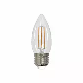 Лампа светодиодная (UL-00005162) E27 9W 3000K прозрачная LED-C35-9W/3000K/E27/CL PLS02WH