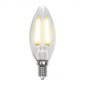 Лампа светодиодная филаментная (UL-00003247) E14 7,5W 4000K прозрачная LED-C35-7,5W/NW/E14/CL GLA01TR