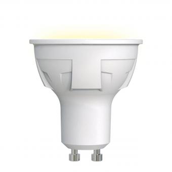 Лампа светодиодная (UL-00002423) GU10 6W 3000K матовая LED-JCDR 6W/WW/GU10/FR PLP01WH