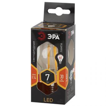 Лампа светодиодная филаментная ЭРА E27 7W 2700K прозрачная F-LED P45-7W-827-E14