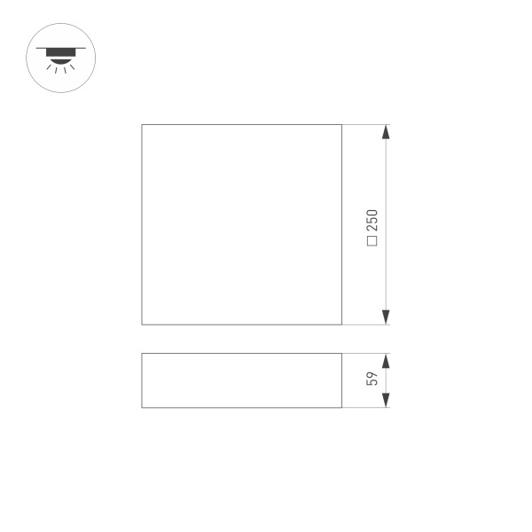 Потолочный светодиодный светильник Arlight SP-Quadro-S250x250-25W Warm3000 034788
