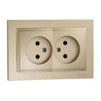 Розетка 2К двойная Mono Electric Despina 16A 250V винтовое подключение титан 102-222205-121 Розетка 2К двойная Mono Electric Despina 16A 250V винтовое подключение титан 102-222205-121