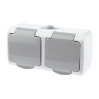 Розетка двойная ЭРА Intro Atlantic Schuko 2x2P+E 16A 250V с крышкой 5-204-03 Б0051061 Розетка двойная ЭРА Intro Atlantic Schuko 2x2P+E 16A 250V с крышкой 5-204-03 Б0051061