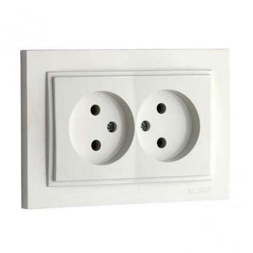 Розетка 2К двойная Mono Electric Despina 16A 250V винтовое подключение жемчуг 102-252505-121 Розетка 2К двойная Mono Electric Despina 16A 250V винтовое подключение жемчуг 102-252505-121