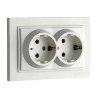 Розетка 2К+З двойная Mono Electric Despina 16A 250V винтовое подключение жемчуг 102-252504-120 Розетка 2К+З двойная Mono Electric Despina 16A 250V винтовое подключение жемчуг 102-252504-120