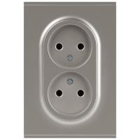 Розетка ЭРА Arktik 16-2107-07 без заземления двойная 2X2P 16А-250В титан Б0071687