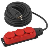 Удлинитель силовой ЭРА UK-3e-3x1,5-10m-IP44(KG) с заземлением 3 розетки каучук 10м КГ 3х1,5мм2 IP44 Б0057580