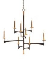 Люстра подвесная Alfa Light F1124-04 D750*H810 BK+COPEER