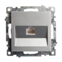 Розетка компьютерная RJ-45 Stekker Катрин серебро GLS00-7107-03 39585