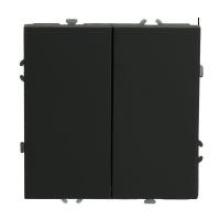 Переключатель перекрестный 2-клавишный (механизм), STEKKER, 250В, 10А, серия Эмили, RSW10-5111-01, черный уголь, soft touch 50167