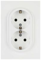 Розетка ЭРА Arktik 16-2104-01 двойная с заземлением 2X2P+E Schuko 16А-250В белый Б0070444