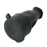 Розетка переносная 2P+PE Stekker Одри с крышкой черный RST16-21-44 32751