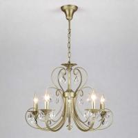 Подвесная люстра Eurosvet Alda 3305/5 латунь/прозрачный хрусталь Strotskis a072114