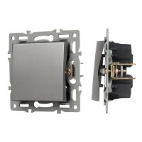 Механизм выключателя одноклавишный непроходной SWT-MK01-PL-GR (250V, 16A) Arlight 043712