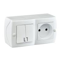 Выключатель - розетка Mono Electric Octans IP20 двухклавишный - 2К белый 104-010101-182 Выключатель - розетка Mono Electric Octans IP20 двухклавишный - 2К белый 104-010101-182