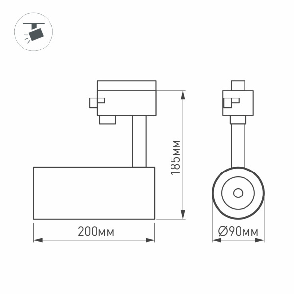 Трековый светодиодный светильник Arlight LGD-Gera-4TR-R90-30W White6000 036089
