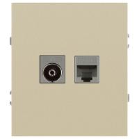 Розетка ЭРА Arktik 16-3110-04 комбинированная RJ45+TV шампань Б0070497