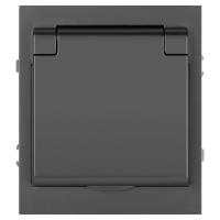 Розетка ЭРА Arktik 16-2103-06 с заземлением 2P+E Schuko со шторками с крышкой 16А-250В графит Б0070439