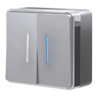 Выключатель двухклавишный с подсветкой Werkel Gallant серебряный W5020106 4690389167119