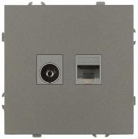 Розетка ЭРА Galaxy 15-3110-07 комбинированная RJ45+TV IP20 титан Б0070788