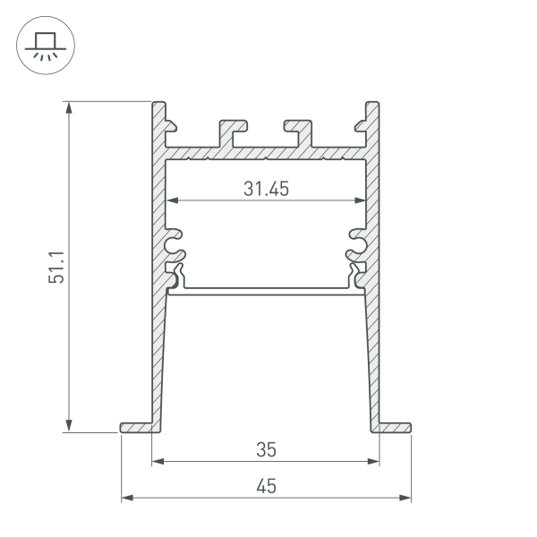 Профиль Arlight SL-Comfort-4551-F-2000 Anod 031767