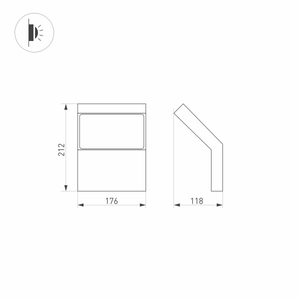 Уличный настенный светодиодный светильник Arlight LGD-Ecran-Wall-9W Warm3000 029989