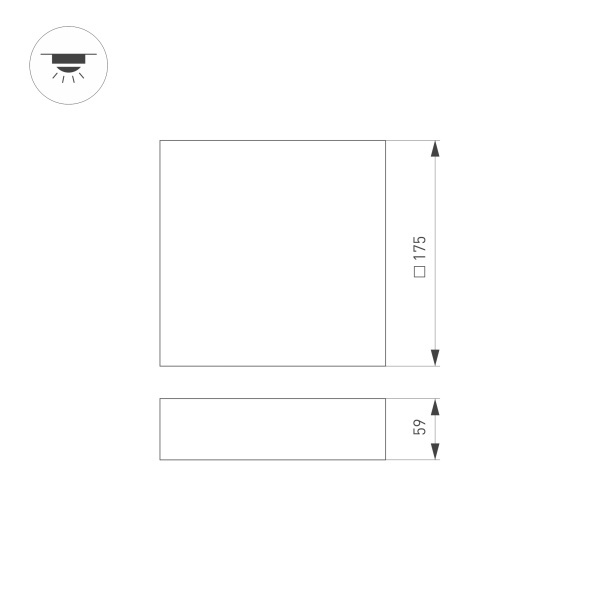 Потолочный светодиодный светильник Arlight SP-Quadro-S175x175-16W Warm3000 034783