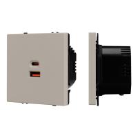 Механизм розетки с быстрой USB зарядкой SCT-NOBE-MUAC-SFPL-FC-CA (65W, QC3) Arlight 059446