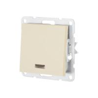 Переключатель одноклавишный LK Studio LK80 c подсветкой бежевый матовый 840402-1 Переключатель одноклавишный LK Studio LK80 c подсветкой бежевый матовый 840402-1