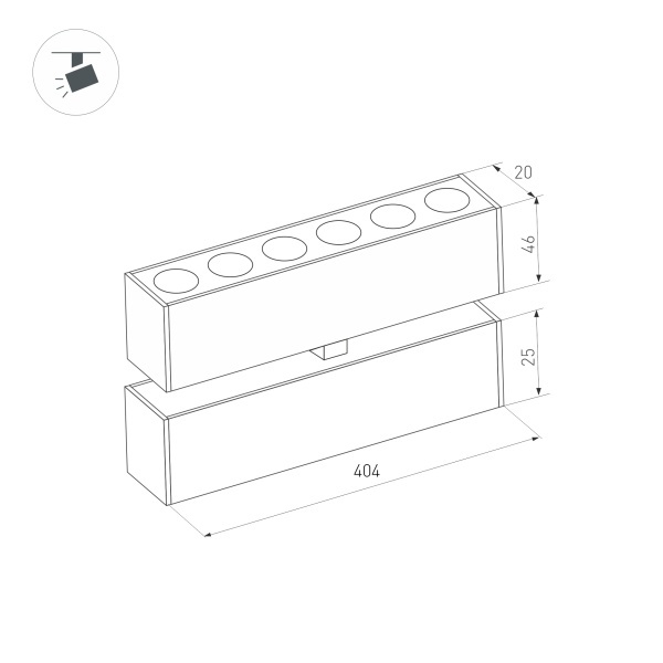 Трековый светодиодный светильник Arlight Mag-Dots-Fold-25-S400-12W Warm3000 034219