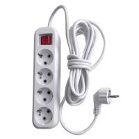 Удлинитель четырехместный с/з с выключателем Stekker HM03-41-07 3x0,75, 7м Home (У10А-003), белый 39526