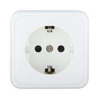 Розетка LK Studio открытой установки с заземляющими контактами и защитными шторками (белый) 813204