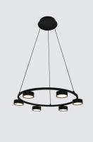 Люстра подвесная Alfa Light F3924-06 black 55W φ70*H12 0