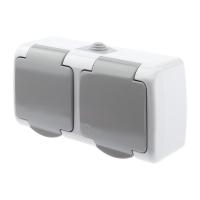 Розетка двойная ЭРА Intro Atlantic Schuko 2x2P+E 16A 250V с крышкой 5-203-03 Б0051060 Розетка двойная ЭРА Intro Atlantic Schuko 2x2P+E 16A 250V с крышкой 5-203-03 Б0051060