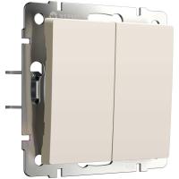 Выключатель двухклавишный с самовозвратом Werkel айвори матовый W1122462 4690389192357