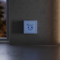 Накладка для розетки с заземлением и защитными шторками, с USB A+C, S70 (деним) Voltum VLS001015