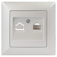 Розетка компьютерная RJ45 ЭРА Intro Solo перламутровый 4-303-06 Б0053993 Розетка компьютерная RJ45 ЭРА Intro Solo перламутровый 4-303-06 Б0053993