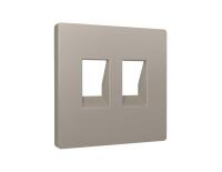 Лицевая панель для компьютерной/телефонной двойной розетки, серо-бежевый Ambrella Volt AP3721