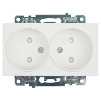 Розетка двойная 2P Stekker Катрин со шторками белый GLS10-7113-01 39573