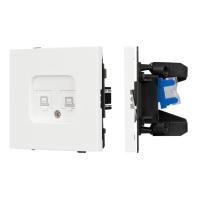 Механизм компьютерной розетки двойной SCT-TENDO-MPC2-SFPL-WH (RJ-45, CAT6) Arlight 054598