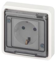 Розетка ЭРА Эксперт 11-2521-01 с заземлением с крышкой 2P+E IP55 16A-250В СУ белый Б0063259