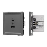 Механизм USB розетки SCT-TENDO-MUAC-SFPL-GR (5V, 3A, QC3) Arlight 054538