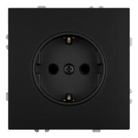 Розетка 2P+PE Stekker Эмили со шторками черный уголь RST16-5110-05 49854