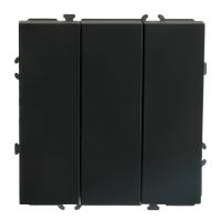 Выключатель трехклавишный Stekker Эмили черный уголь RSW10-5108-05 49844