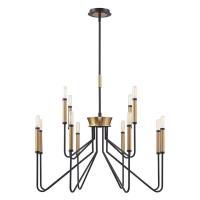 Люстра подвесная Alfa Light F1124-22 D850*H790 BK+GD