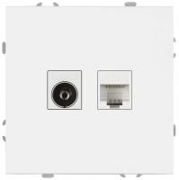 Розетка ЭРА Galaxy 15-3110-08 комбинированная RJ45+TV IP20 белый матовый Б0070790