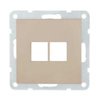 Накладка с суппортом розетки компьютерной и телефонной на 2 входа LK Studio (шампань) БЕЗ механизма LK80, 846206-0