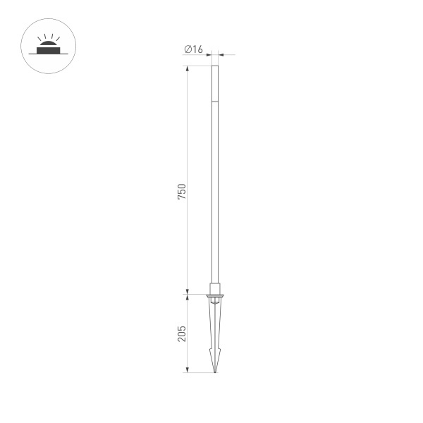 Ландшафтный светодиодный светильник Arlight KT-Canna-L750-1W Warm3000 034162