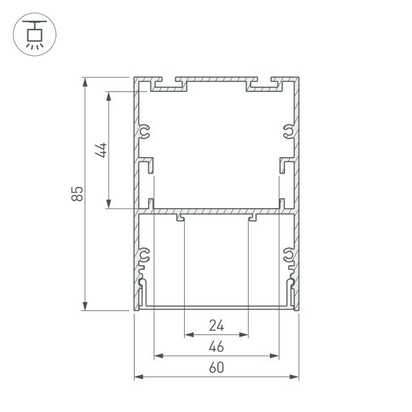 Профиль Arlight ARH-Line-6085-3000 Black 036138